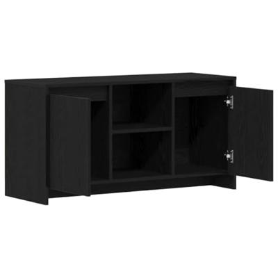 TV-kast Zwart Eiken 102 x 37,5 x 52,5 cm Bewerkt hout