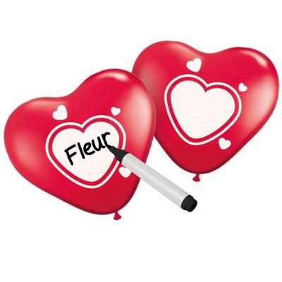 Folat BV Beschrijfbare ballonnen hart, 6st.