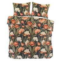 Dekbedovertrek Fleur - zwart/geel - 200x200/220 cm - Leen Bakker - thumbnail