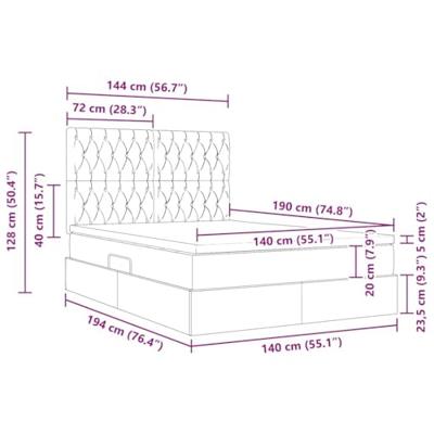 Opslag bed met matras met opslag Zwart 140 x 190 cm Nep Leer