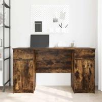 Bureau met lade Gerookt eiken 140 x 49 x 76 cm Bewerkt hout - thumbnail