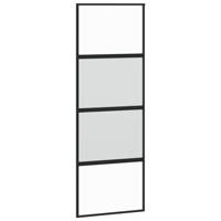 VidaXL Schuifdeur 76x205 cm gehard glas en aluminium zwart - thumbnail
