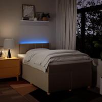 Boxspring met matras stof crèmekleurig 120x200 cm - thumbnail