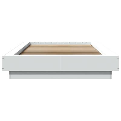 Bedframe met LED-verlichting bewerkt hout wit 75x190 cm