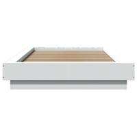 Bedframe met LED-verlichting bewerkt hout wit 75x190 cm - thumbnail