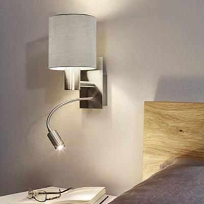 Eglo WandlampPasteri taupe kap met leeslampje - 96478