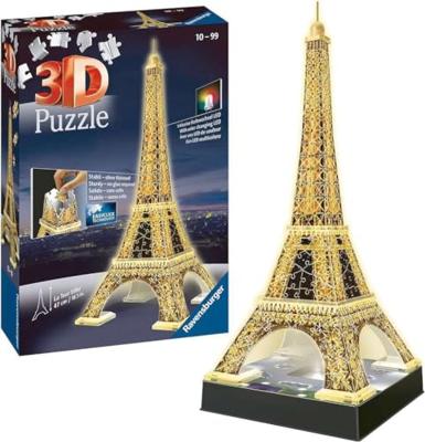 Ravensburger 3D Puzzel Eiffeltoren Night Edition 216 stukjes - thumbnail