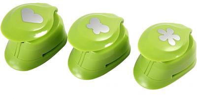 Creativ Company Ponsen set, bloem, vlinder, hart, afm 25 mm, 3 stuk/ 1 doos