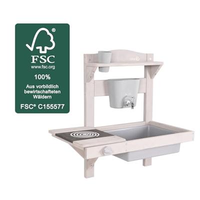 roba Houten speelgoed keuken om op te hangen (65x36x65, Grijs)