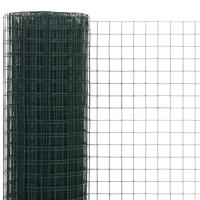 Kippengaas 10x0,5 m staal met PVC coating groen - thumbnail