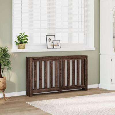 Radiatorombouw 149x20x82 cm bewerkt hout bruin eikenkleurig Radiatorombouw 149x20x82 cm bewerkt hout bruin eikenkleurig