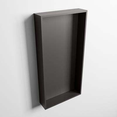 MONDIAZ EASY Nis 59,5x29,5cm in solid surface kleur DarkGrey | DarkGrey. 1 vak geschikt voor in- of opbouw MONDIAZ EASY Nis 59,5x29,5cm in solid surface kleur DarkGrey | DarkGrey. 1 vak geschikt voor in- of opbouw
