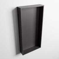 MONDIAZ EASY Nis 59,5x29,5cm in solid surface kleur DarkGrey | DarkGrey. 1 vak geschikt voor in- of opbouw - thumbnail