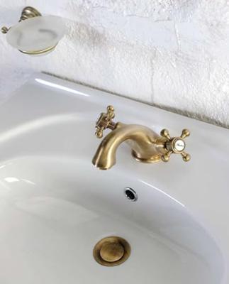 Wastafelmengkraan Sapho Antea 2-knop Uitloop 6.5 cm Brons (incl. clickwaste)
