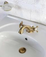Wastafelmengkraan Sapho Antea 2-knop Uitloop 6.5 cm Brons (incl. clickwaste) - thumbnail