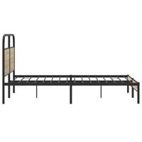 Bedframe zonder matras bewerkt hout gerookt eiken 135x190 cm - thumbnail