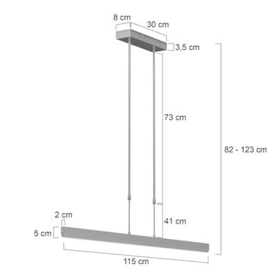Steinhauer Led kantoor hanglampZelena LED Staal - 3656ST