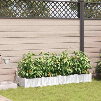 Tuin Bloempot 4 pcs Wit Staal