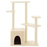Kattenmeubel met sisal krabpalen 107,5 cm crmekleurig - thumbnail