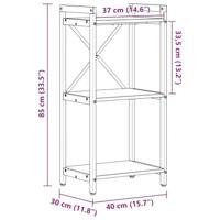 Boekenkast Zwart eiken 40 x 30 x 83 cm Bewerkt hout - thumbnail