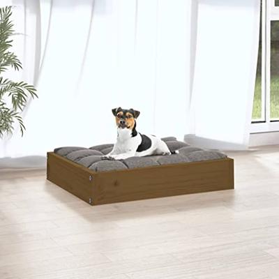 VidaXL Hondenmand 51,5x44x9 cm massief grenenhout honingbruin