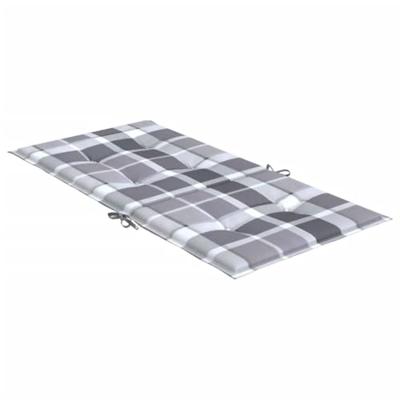 VidaXL Tuinstoelkussens 6 st 100x50x3 cm oxford stof ruitpatroon grijs