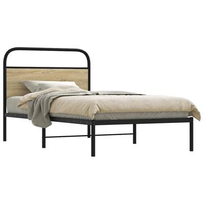 Bedframe zonder matras bewerkt hout sonoma eikenkleur 90x190 cm Bedframe zonder matras bewerkt hout sonoma eikenkleur 90x190 cm