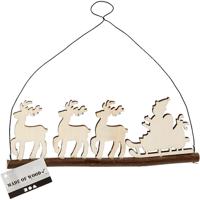 Creativ Company Kerstdecoratie, kerstman met rendier, h: 8 cm, d: 0,5 cm, b: 22 cm, 1 stuk - thumbnail