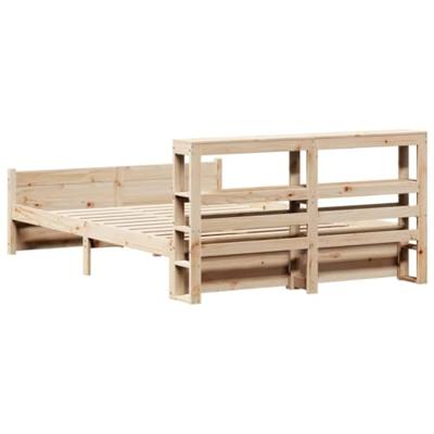 Bedframe met hoofdbord massief grenenhout 160x200 cm