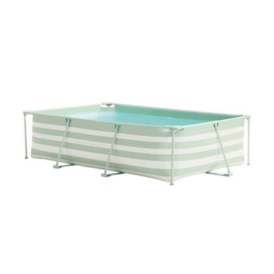 Swim Essentials luxe groen gestreept zwembad, 300x200x75cm