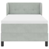 Boxspringbed met matras fluweel lichtgrijs 90x190 cm - thumbnail