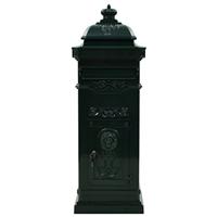 VidaXL Pilaar brievenbus vintage stijl roestbestendig aluminium groen - thumbnail