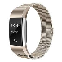 By Qubix - Compatible met Fitbit Charge 2 milanese bandje - Maat: Large - Vintage goud - Compatible fitbit bandje - thumbnail
