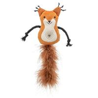 Trixie eekhoorn pluche met veerstaart met catnip - thumbnail