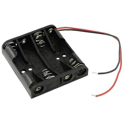 MPD BC4AAAW Batterijhouder Aantal cellen: 4 AAA (potlood) Kabel (l x b x h) 51 x 48 x 13 mm