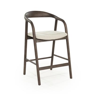 Eleonora Barstoel 'Rayven' Essen en stof, kleur Bruin (zithoogte 65cm)