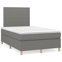 Boxspring met matras stof donkergrijs 120x190 cm - thumbnail