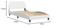 Bedframe met hoofdbord kunstleer wit 100x200 cm - thumbnail