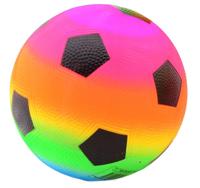 Johntoy fleurige voetbal regenboog maat 5 - thumbnail