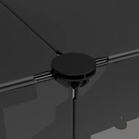 Dierenhok klein 143x107x93 polypropeen en staal zwart - thumbnail