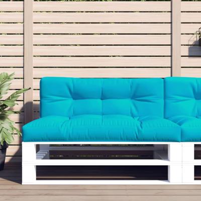 VidaXL Palletkussens 2 st stof turquoise