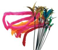 Kattenspeelgoed hengel met veren en bontstaart Speelplezier-kat Gebr. de Boon - Gebr de boon - thumbnail