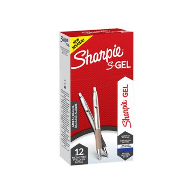 Sharpie S-gel roller, medium punt, per stuk, geassorteerde metallic kleuren Sharpie S-gel roller, medium punt, per stuk, geassorteerde metallic kleuren