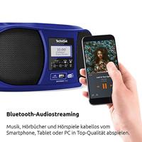 TechniSat DIGITRADIO 1990 Radio/CD-speler DAB+, VHF (FM) AUX, Bluetooth, CD, USB Acculaadfunctie, Wekfunctie Blauw - thumbnail