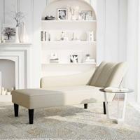 Chaise longue met rechterarmleuning fluweel crmekleurig - thumbnail