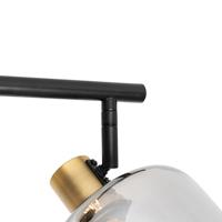 QAZQA Plafondspot zwart met smoke glas langwerpig 3-lichts - Zuzanna - thumbnail