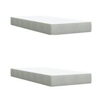 Boxspring met matras fluweel lichtgrijs 200x200 cm - thumbnail