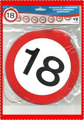 Vlaggenlijn verkeersbord 16 jaar