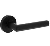 Intersteel Gatdeel rechts deurkruk Bastian op rozet - mat zwart - thumbnail