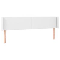 Hoofdbord met randen 203x16x78/88 cm kunstleer wit - thumbnail